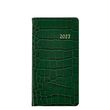 Load image into Gallery viewer, PRE-ORDER 2027 6" Pocket Diary Emerald Croc Leather