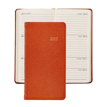 Load image into Gallery viewer, PRE-ORDER 2027 6" Pocket Diary Orange Goatskin Leather
