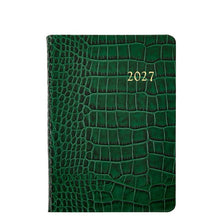 Load image into Gallery viewer, PRE-ORDER 2027 Notebook Diary Emerald Croc Leather