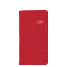 Load image into Gallery viewer, PRE-ORDER 2027 6" Pocket Diary Red Goatskin Leather