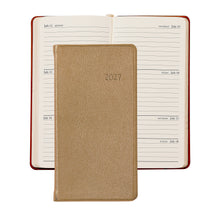 Load image into Gallery viewer, PRE-ORDER 2027 6" Pocket Diary White Gold Goatskin Leather