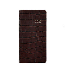 Load image into Gallery viewer, PRE-ORDER 2027 6" Pocket Diary Brown Croc Leather