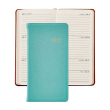 Load image into Gallery viewer, PRE-ORDER 2027 6" Pocket Diary Robin's Egg Goatskin Leather