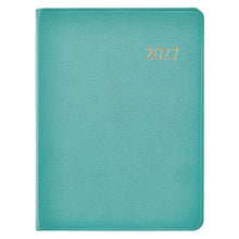 Load image into Gallery viewer, PRE ORDER 2027 Desk Diary Robin's Egg Goatskin Leather