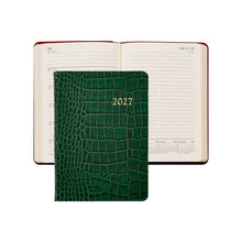 Load image into Gallery viewer, PRE-ORDER 2027 Notebook Diary Emerald Croc Leather
