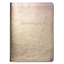 Load image into Gallery viewer, Large White Gold Metallic Leather Address Book