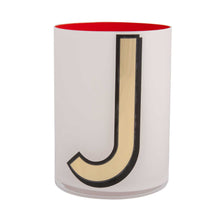 Load image into Gallery viewer, Alphabet Brush Pot - J (White)