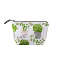 Load image into Gallery viewer, Small Cactus & Bird Cosmetic Bag