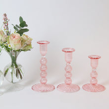 Load image into Gallery viewer, Daphne Candlesticks - Pink (Set of 3)