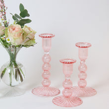 Load image into Gallery viewer, Daphne Candlesticks - Pink (Set of 3)
