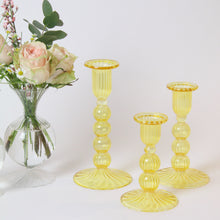Load image into Gallery viewer, Daphne Candlesticks - Yellow (Set of 3)