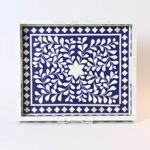 Load image into Gallery viewer, Inlay Decorative Rectangle Tray - Navy