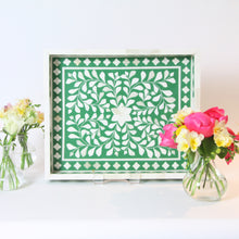 Load image into Gallery viewer, Inlay Decorative Rectangle Tray - Green