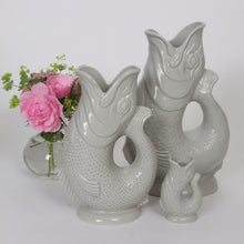 Load image into Gallery viewer, Medium Glazed Gluggle Jug - Dove Grey