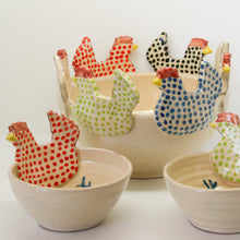 Load image into Gallery viewer, Small Red Chicken Ceramic Bowl