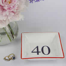 Load image into Gallery viewer, English Fine Bone China Dish - Red & Navy 40