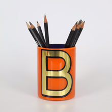 Load image into Gallery viewer, Alphabet Brush Pot - B (Orange)