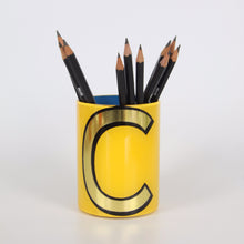 Load image into Gallery viewer, Alphabet Brush Pot - C (Yellow)