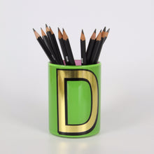 Load image into Gallery viewer, Alphabet Brush Pot - D (Green)