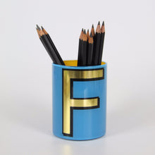 Load image into Gallery viewer, Alphabet Brush Pot - F (Blue)