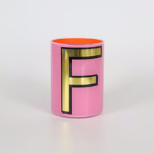 Load image into Gallery viewer, Alphabet Brush Pot - F (Pink)