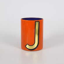 Load image into Gallery viewer, Alphabet Brush Pot - J (Orange)