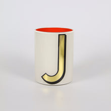 Load image into Gallery viewer, Alphabet Brush Pot - J (White)