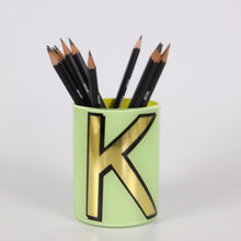 Load image into Gallery viewer, Alphabet Brush Pot - K (Mint)