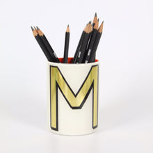 Load image into Gallery viewer, Alphabet Brush Pot - M (White)