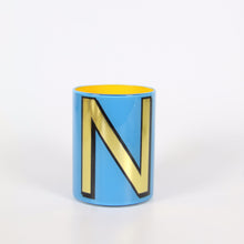 Load image into Gallery viewer, Alphabet Brush Pot - N (Blue)