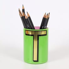 Load image into Gallery viewer, Alphabet Brush Pot - T (Green)