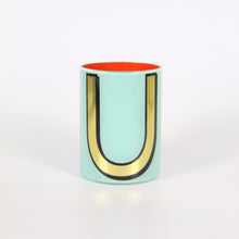 Load image into Gallery viewer, Alphabet Brush Pot - U (Aqua)