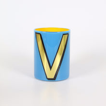 Load image into Gallery viewer, Alphabet Brush Pot - V (Blue)
