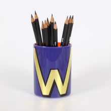 Load image into Gallery viewer, Alphabet Brush Pot - W (Purple)