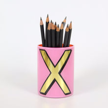 Load image into Gallery viewer, Alphabet Brush Pot - X (Pink)