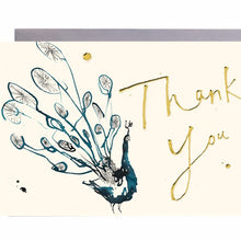 Load image into Gallery viewer, Peacock Thank You Card