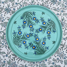 Load image into Gallery viewer, Lotus Flower Enamel Hand Painted Tray - Aqua