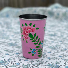 Load image into Gallery viewer, Floral Enamel Hand Painted Tumbler - Pink