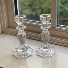 Load image into Gallery viewer, Tall Luna Glass Candlestick - Clear