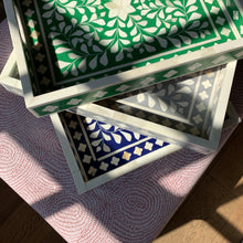 Load image into Gallery viewer, Inlay Decorative Rectangle Tray - Navy