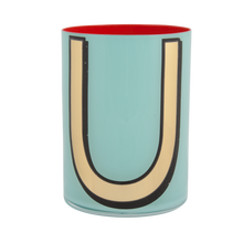 Load image into Gallery viewer, Alphabet Brush Pot - U (Aqua)