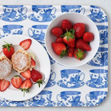 Load image into Gallery viewer, Small Blue and White Teacup Design Tray