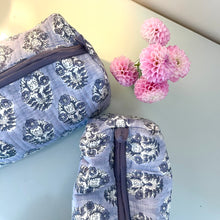 Load image into Gallery viewer, Boota Handblock Quilted Washbag - Nightfall