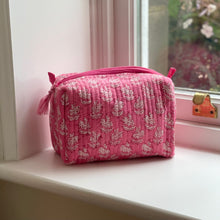 Load image into Gallery viewer, Bria Handblock Quilted Washbag - Pink