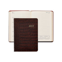 Load image into Gallery viewer, PRE-ORDER 2027 Notebook Diary Brown Croc Leather
