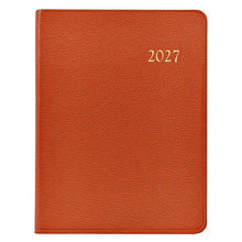 Load image into Gallery viewer, PRE-ORDER 2027 Desk Diary Orange Goatskin Leather
