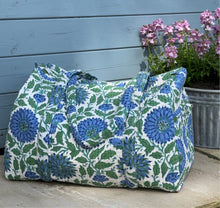 Load image into Gallery viewer, Galia - Blue &amp; Green Weekend Bag
