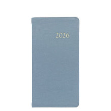 Load image into Gallery viewer, PRE-ORDER 2026 6&quot; Pocket Diary Frost Blue Goatskin Leather
