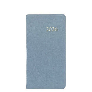PRE-ORDER 2026 6" Pocket Diary Frost Blue Goatskin Leather