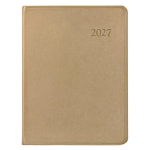 Load image into Gallery viewer, PRE-ORDER 2027 Desk Diary White Gold Goatskin Leather
